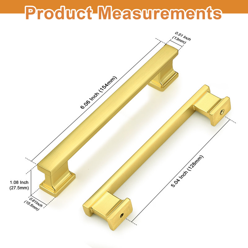 Poignées de tiroir robustes pour quincaillerie de commode Probrico, 5 3/50", Gold