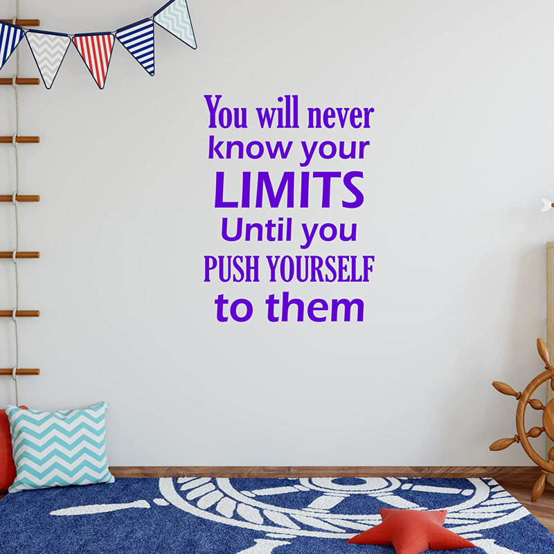 Adhésif décoratif «You Will Never Know Your Limits», Mauve, H 31 po x l 22,5 po