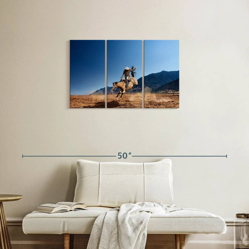 Lelar Western Cowboy, 20" H x 33" W