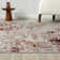 Rust/Gray Industrial Distressed Abstract Machine Washable Rug