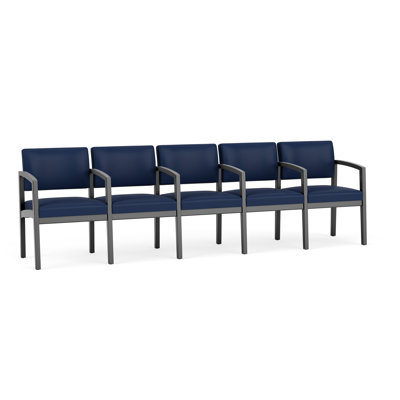 Lenox Wood Waiting Reception 5 Seat Tandem Seating Wood Frame