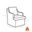 Chaise de salle à manger rembourrée pivotante en chenille avec dossier incurvé et accoudoirs-69381028