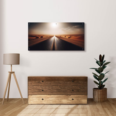  «Road Ahead 2» par Rey Klimt, art mural en verre acrylique, 48 po x 24 po