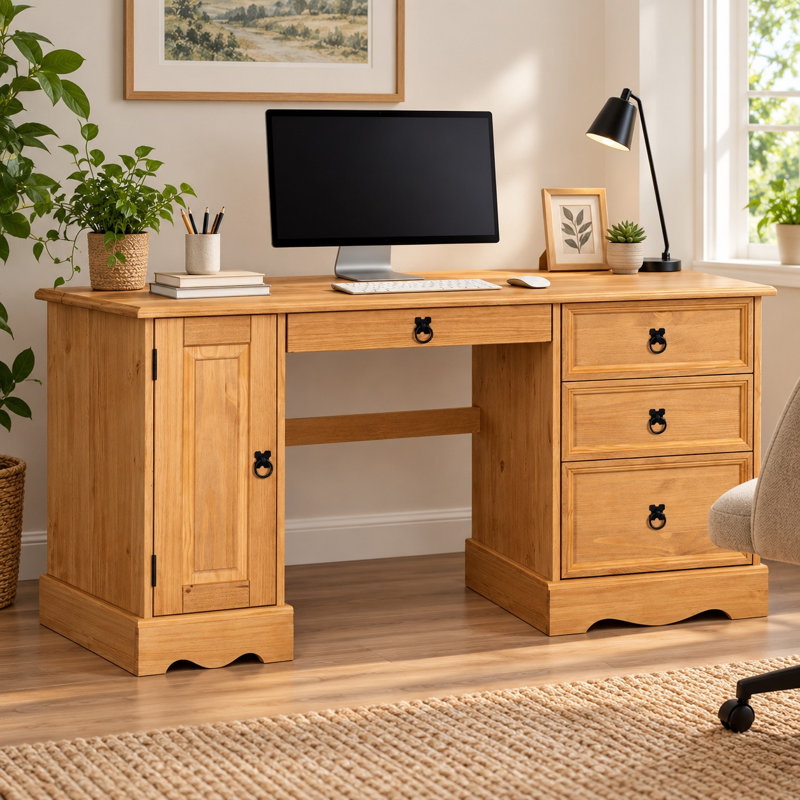 Juni Solid Wood Solid Wood Computer Desk