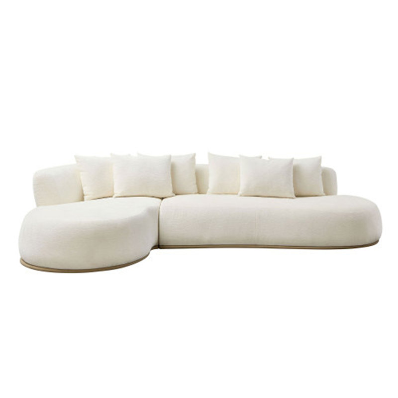 Canapé modulaire surdimensionné avec méridienne en L, Polyester beige