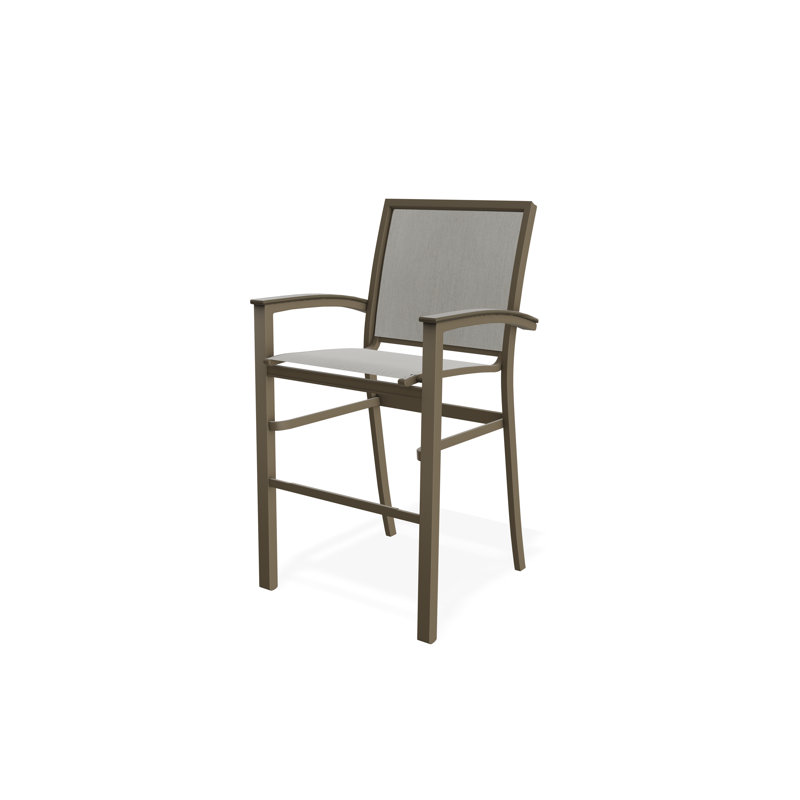 Chaise de café empilable en aluminium Bazza, Bois de plage, Huître Augustine