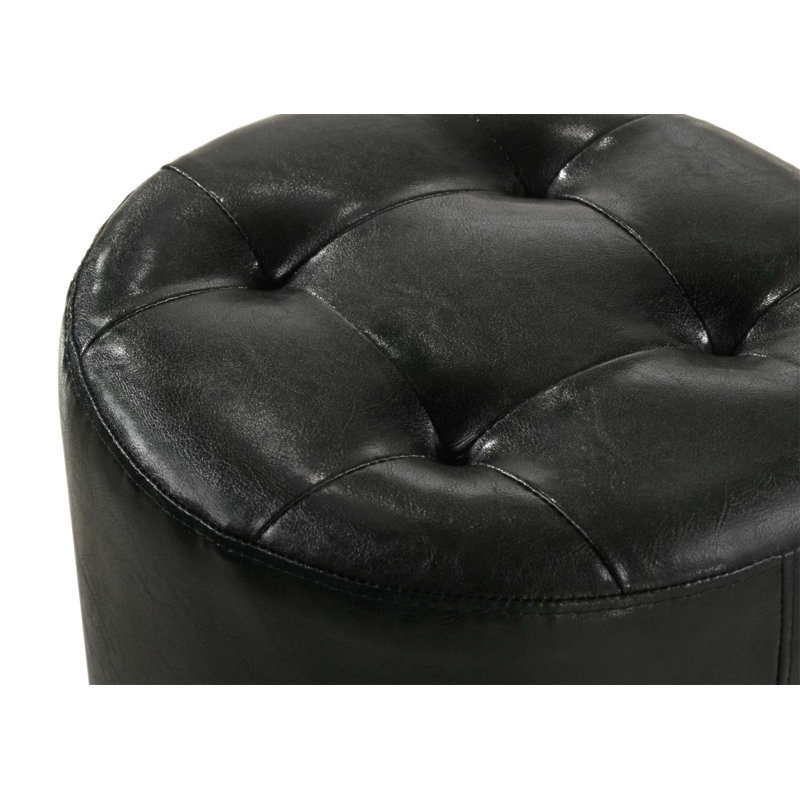 Tabouret de coiffeuse pivotant rembourré Glam, Noir