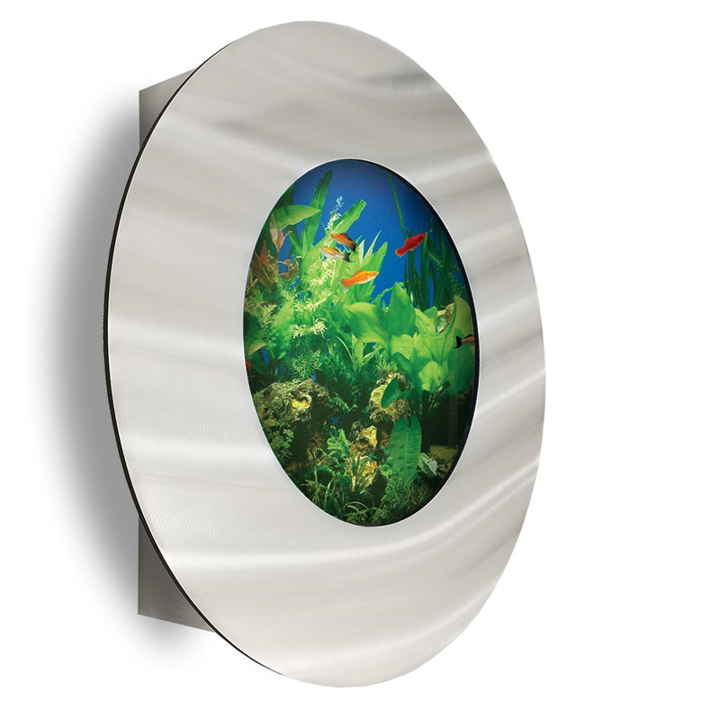 Aquarium rond 3 gallons Angelica, Argent brossé