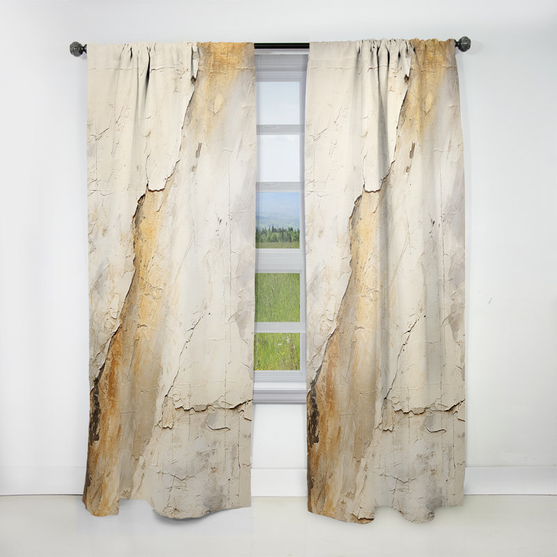 Japhenia Earth Minimalist Fossils II - Modern Velvet Curtain - Room Darkening - 1 panel, 52" W x 95" L