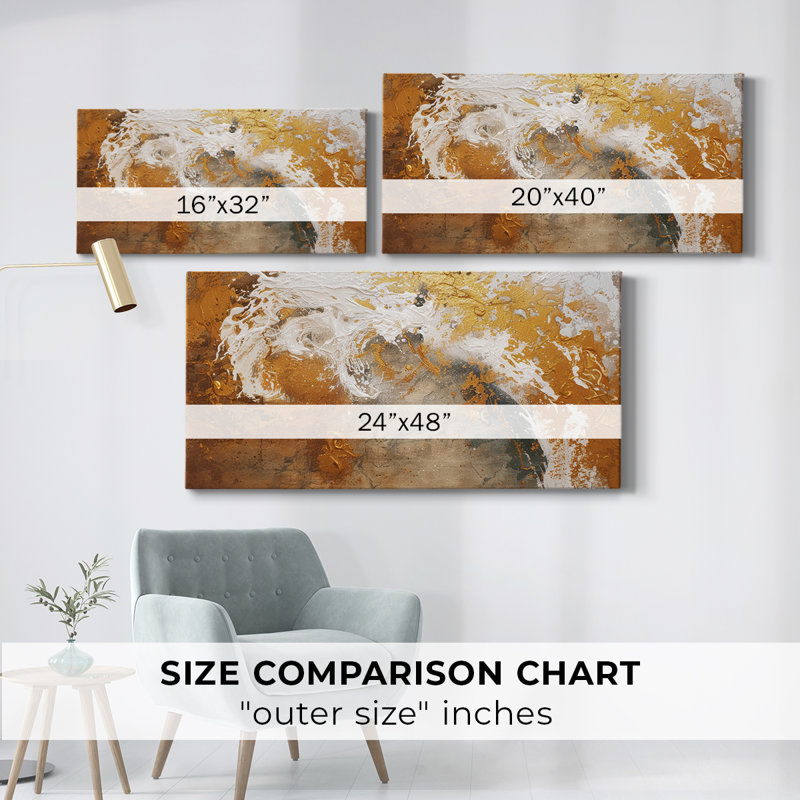 Toile tendue avec châssis abstrait 4 # LV-Gallery, H 16 po x l 32 po