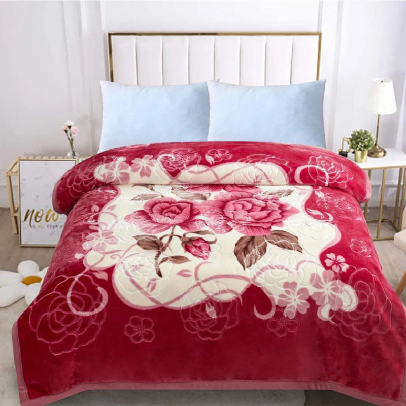 Weighted Throw Blanket, Rose Red Floral