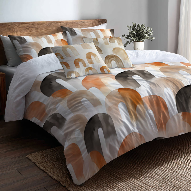 Boho Calm Arches I Bedding, Queen Comforter + 5 Additional Pieces