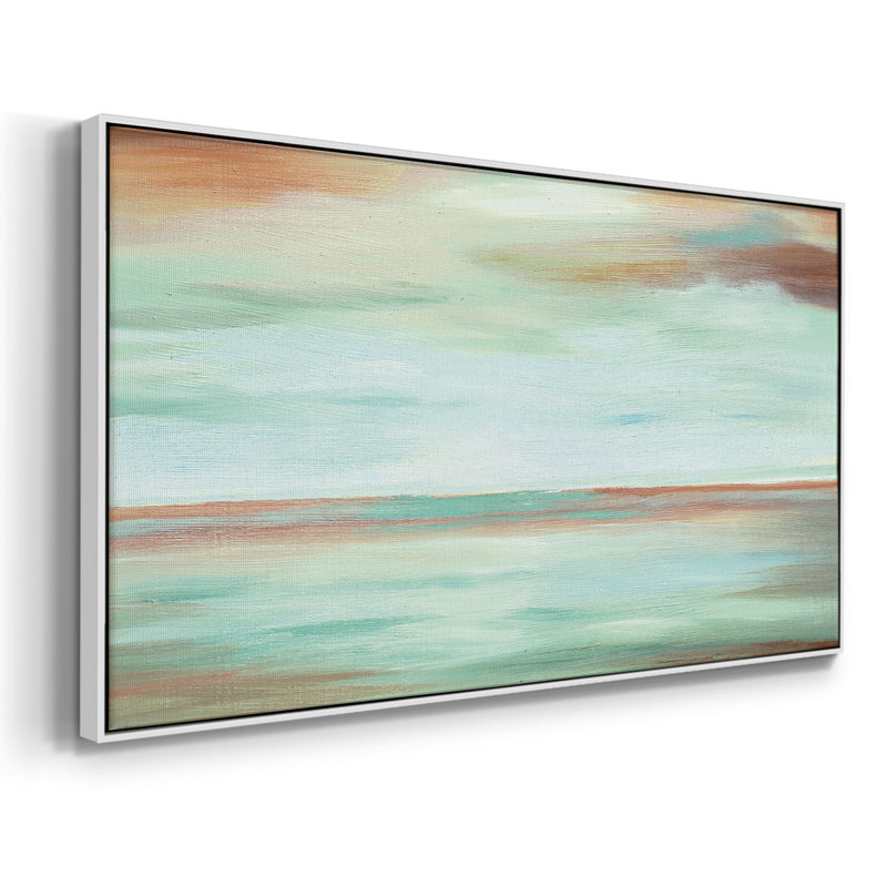 Endless Sky - Toile tendue avec châssis encadré - Prêt à accrocher, H 21 po x l 41 po, Blanc