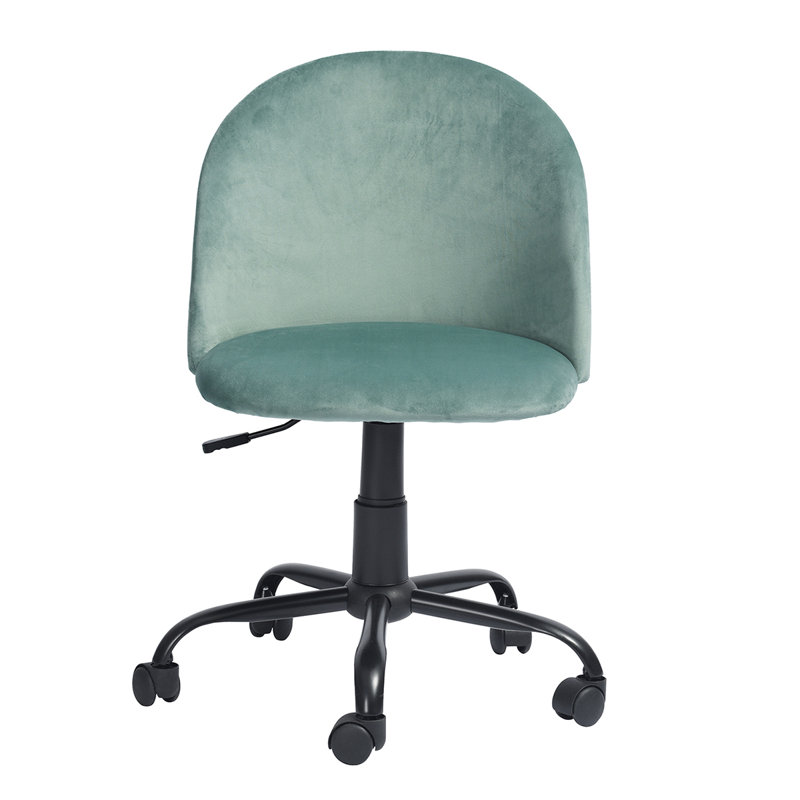 Zipcode Design Leontion Velvet Office Chair, Green