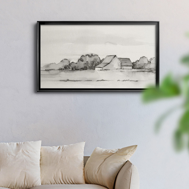 Wyeth Barn II - toile encadrée de qualité supérieure - prête à être accrochée, H 22,5 po x l 42,5 po x P 1 po