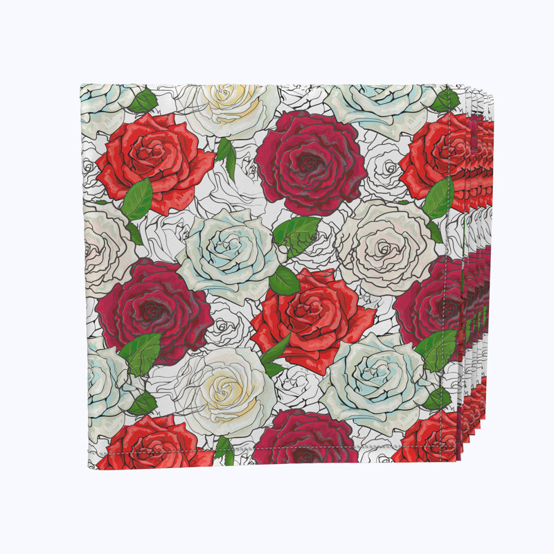 Polyester Floral Square Napkin
