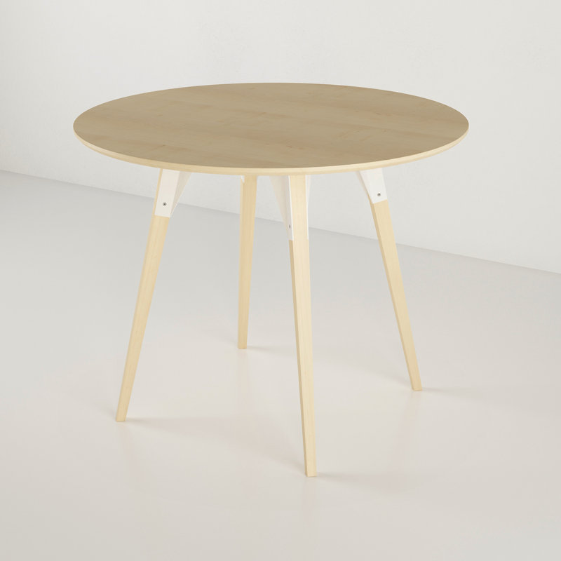 Table de salle à manger Clarke, Blanc / érable, Érable, H 30 po x L 40 po x l 40 po