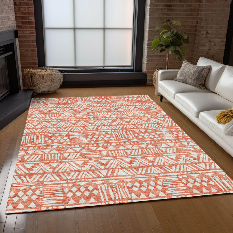 Maliana Washable Southwestern Indoor / Outdoor Rug, Rectangle 10' x 14'