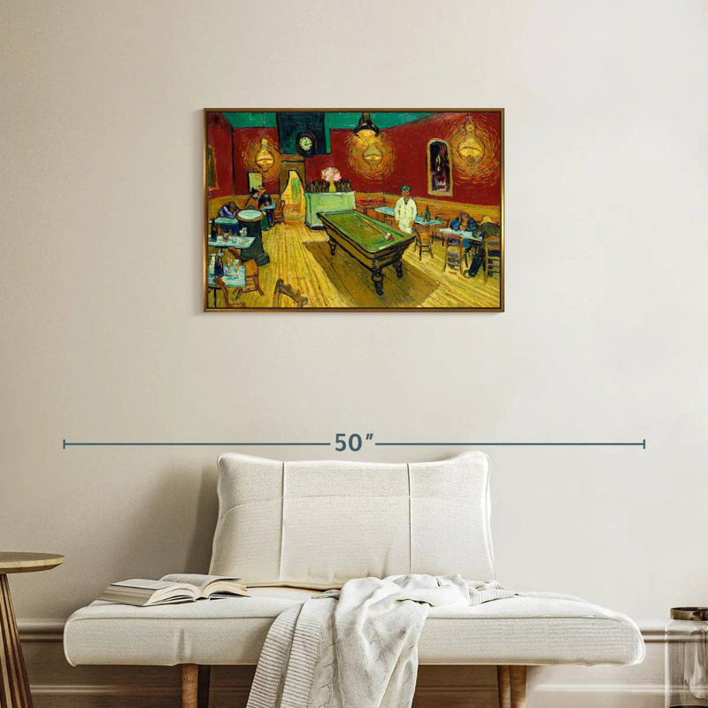 The Night Cafe, Cadre flottant doré, 31 po x 21 po