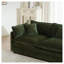 Fauteuil d'appoint à dossier simple en tissu de chenille vert avec coussin décoratif-2130848031