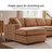 3 - Piece Corduroy Upholstered L-Shaped Sectional-438699076