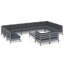  Ensemble de salon de jardin en bois de pin massif gris, tissu (100% polyester)-75397308-75397307