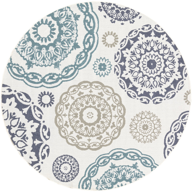 Merriwood Power Loom Rug, Round 8'9", Green/Brown/Gray