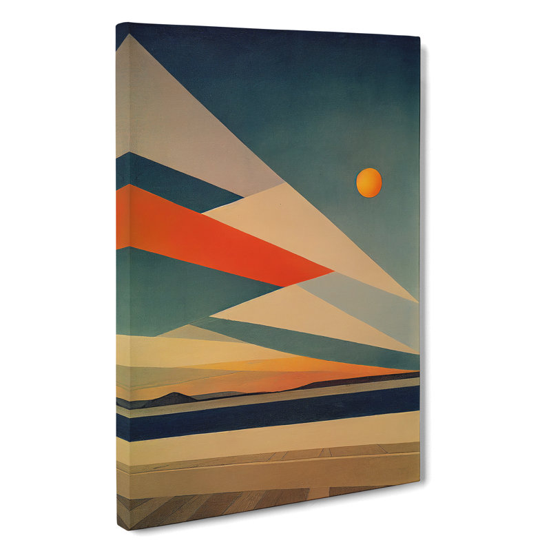 Showstopping Sunset Abstract - Wall Art, Wrapped Canvas, 50cm H x 35cm W, No Matte