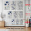 «Blue Floral Botanical», reproduction d'art sur toile abstraite (ensemble de 3)-2120370628