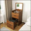 Bureau de coiffeuse 3 en 1 avec miroir éclairé et tabouret, table de maquillage à plateau rabattable, rangement compact pour les petits espaces