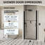 34"-35 3/8" W x 72" H Frameless Shower Door, Pivot Shower Glass Doors with 1/4" (6mm) Clear SGCC Tempered Glass, Matte Black Swing Shower door out of Plumb Adjustability-98118935