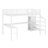 Metal Loft Bed With L-Shaped Desk And USB, Wardrobe And  Shelf, High Loft Bed With LED For Kids Teens Adults-1846422581-1846422580