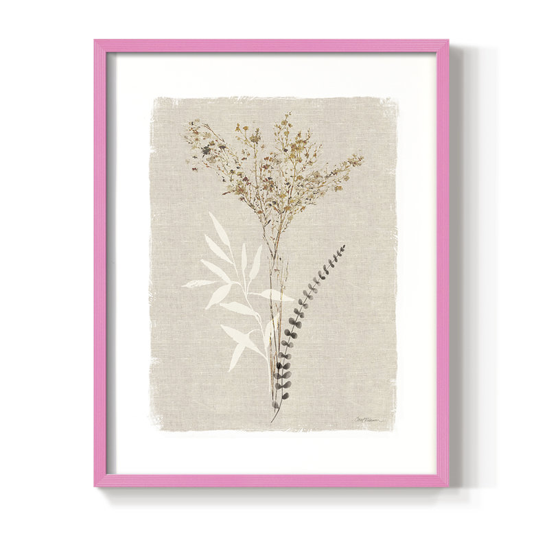 «Dried Foliage I», reproduction encadrée - bois massif, H 11 po x l 9 po, Rose