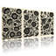 Plantes et fleurs, motif floral noir sur fond crème, ensemble de 3 impressions murales sur toile-887580181