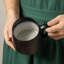 Très grande tasse à café en céramique 21 oz, tasse en émail émaillée noire avec motif gros ventre et rayures, va au micro-ondes-278785182