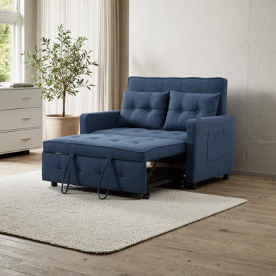 Space-saving Adjustable Double Sleeper Chair - 3-in-1 Convertible Armchair To Chaise And Single Bed With Usb Port