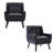 Jaqueze Upholstered Black Faux Leather Tufted Square Arm Accent chair-774731862