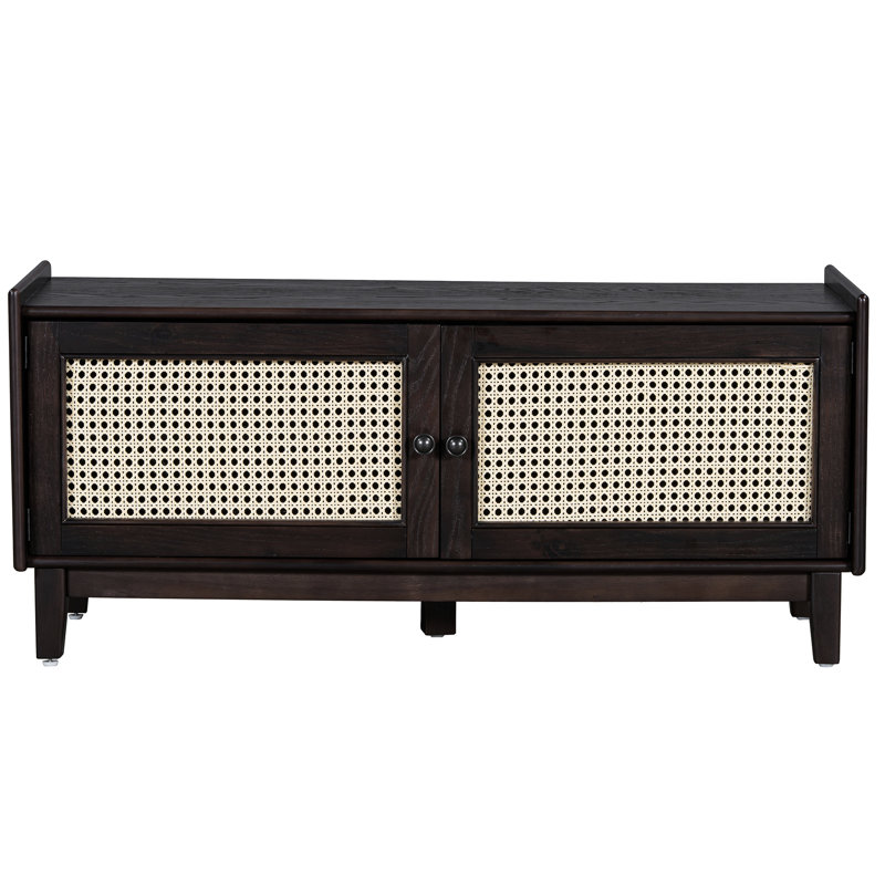 Bench For Living Room, Bedroom, Entryway, Cushioned Seat, Double Doors, 4 Compartments, 3-Level Height, + Beige, Home Ambiance Room And Beige