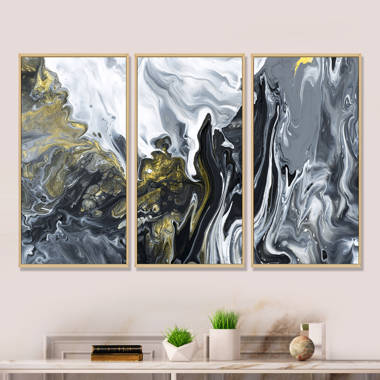 Waves Epoxy Resin Art IV - Painting Print on Canvas East Urban Home Size: 40 H x 30 W x 1.5 D, Format: Wrapped Canvas
