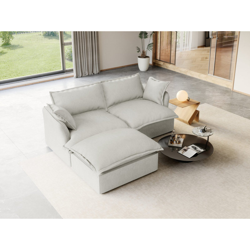 Canapé modulaire rembourré en duvet, canapé convertible Comfty, Gris