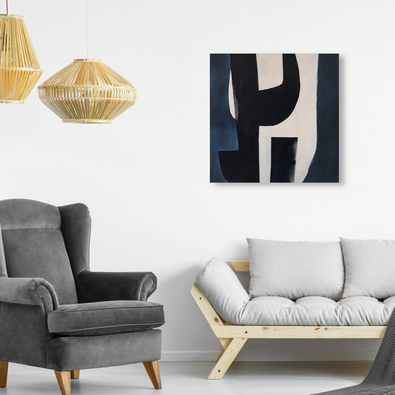 Contours of Silence I Canvas Abstract Print by Oliver Gal, Black Frame, 12 x 12, Canvas Unframed, 20"H x 20"W