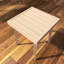 Table d'appoint d'extérieur en aluminium 18,9 po avec finition grain de bois