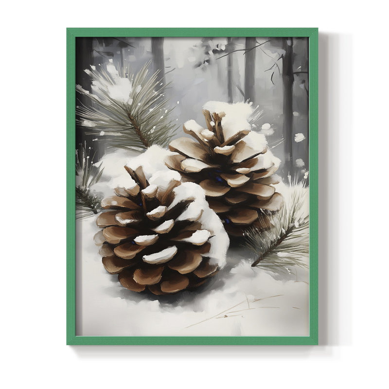 Art des Fêtes de Noël - série 2-CDxxxviii, reproduction encadrée - bois massif, 30" H x 24" W, Vert