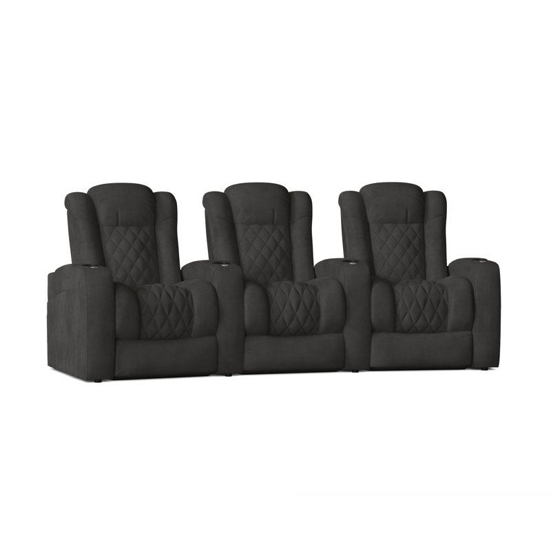 Sièges de cinéma maison de rangée continentale (rangée de 3), Anthracite Smartsuede