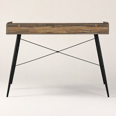Computer Desk, Home Office, Laptop, Storage Shelves, 48"l, Work, Brown Laminate, Black Metal, Contemporary, Modern