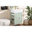 Meuble-lavabo de 20 pouces avec lavabo en céramique, armoire de rangement en panneau de fibres à densité moyenne avec tiroir, tablette latérale et poignée dorée - meuble-lavabo moderne pour les petites salles de bain-128990368