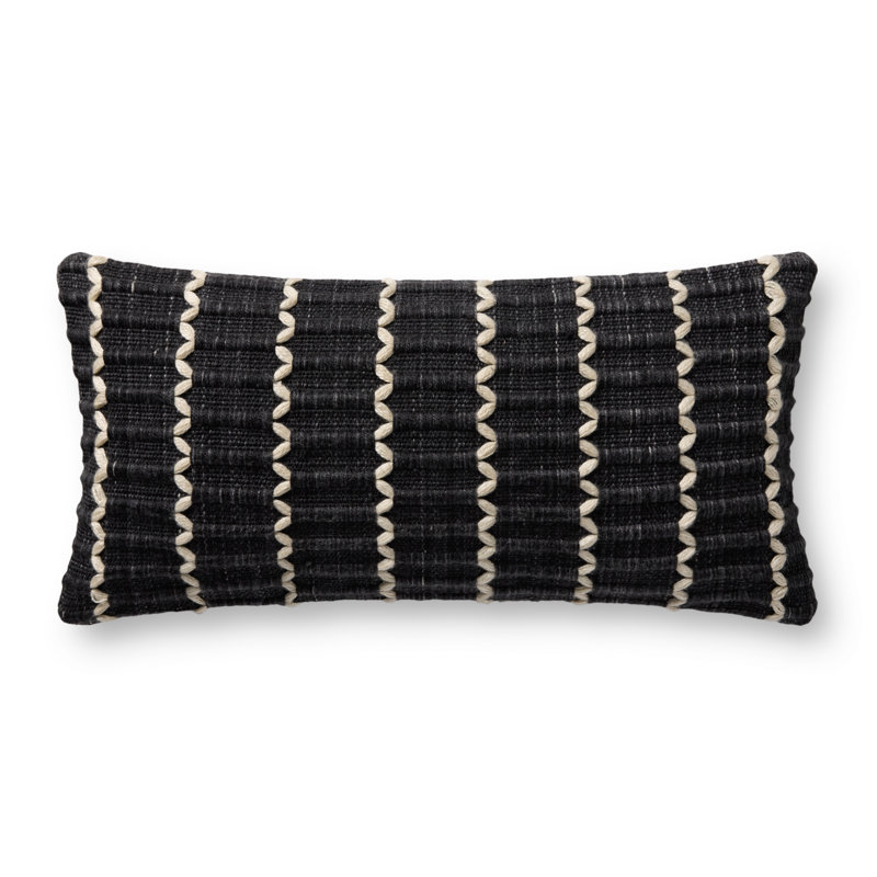 Coussin décoratif Loloi, Rectangle H 12 po x l 27 po, Noir