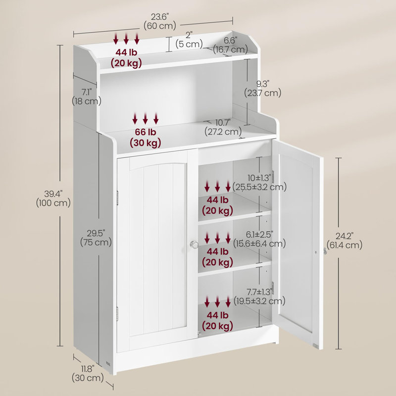 Bathroom Storage Cabinet, White