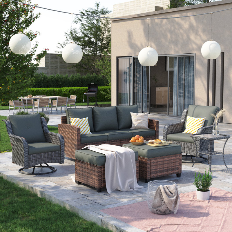 Amoure 5-Person Outdoor Seating Group With Cushions, Gray