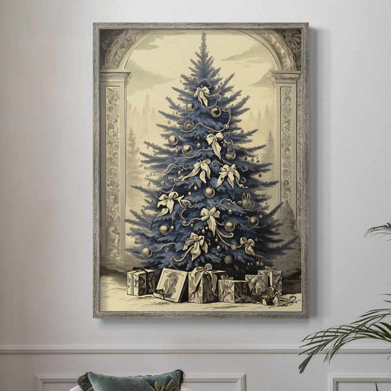 «Christmas Holiday Art CDXCVI», reproduction d'art encadrée - bois massif, H 21 po x l 17 po